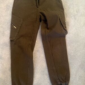 James Jeans Men's Corduroy Cargo Pants in Olive